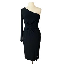 Vince Camuto One Shoulder Dress Women Sz 6 Black LBD Going Out Sexy Evening Wear