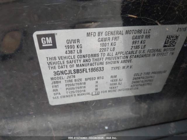 Used Rear Left Door Assembly Rear Side fits: 2015 Chevrolet Trax electric privac Foto 2 de 4