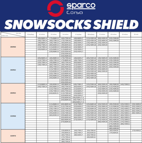 SPARCO Snow Socks Shield Fabric, Tire Chain Replacement 145/80R13 - Picture 7 of 9