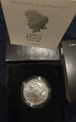 2023-P $1 Peace Silver Dollar w/ Box, OGP & COA Uncirculated Stunning Beauty