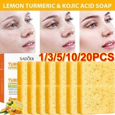 5/20x Lemon Turmeric Kojic Acid Soap Bar, Turmeric Face and Body Soap Deep Clean