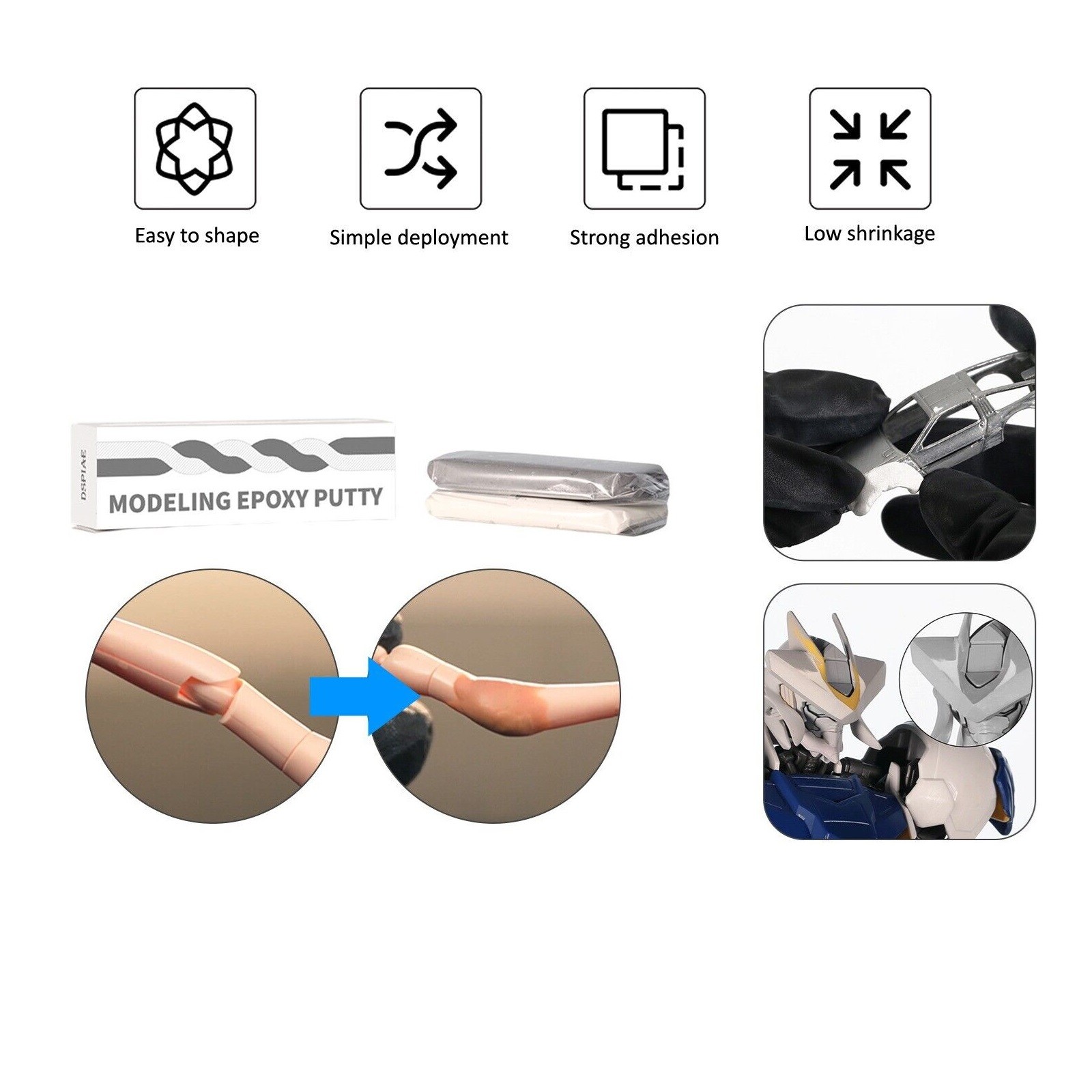 For DSPIAE Milliput Standard Gray Epoxy Modeling Putty Model Detailing Tool jj