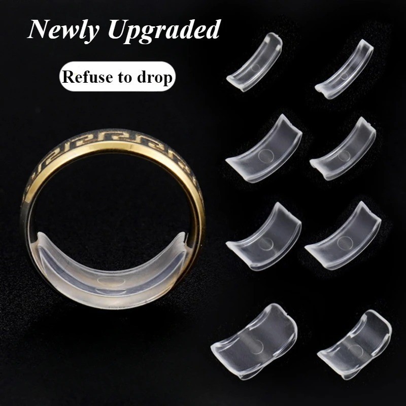 8 Sizes Clear Silicone Ring Sizer Invisible Adjuster Anti-Loss for Loose Rings
