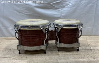 Matador by CP Wood Bongo Set Latin Percussion Drums Brown Mahogany Finish