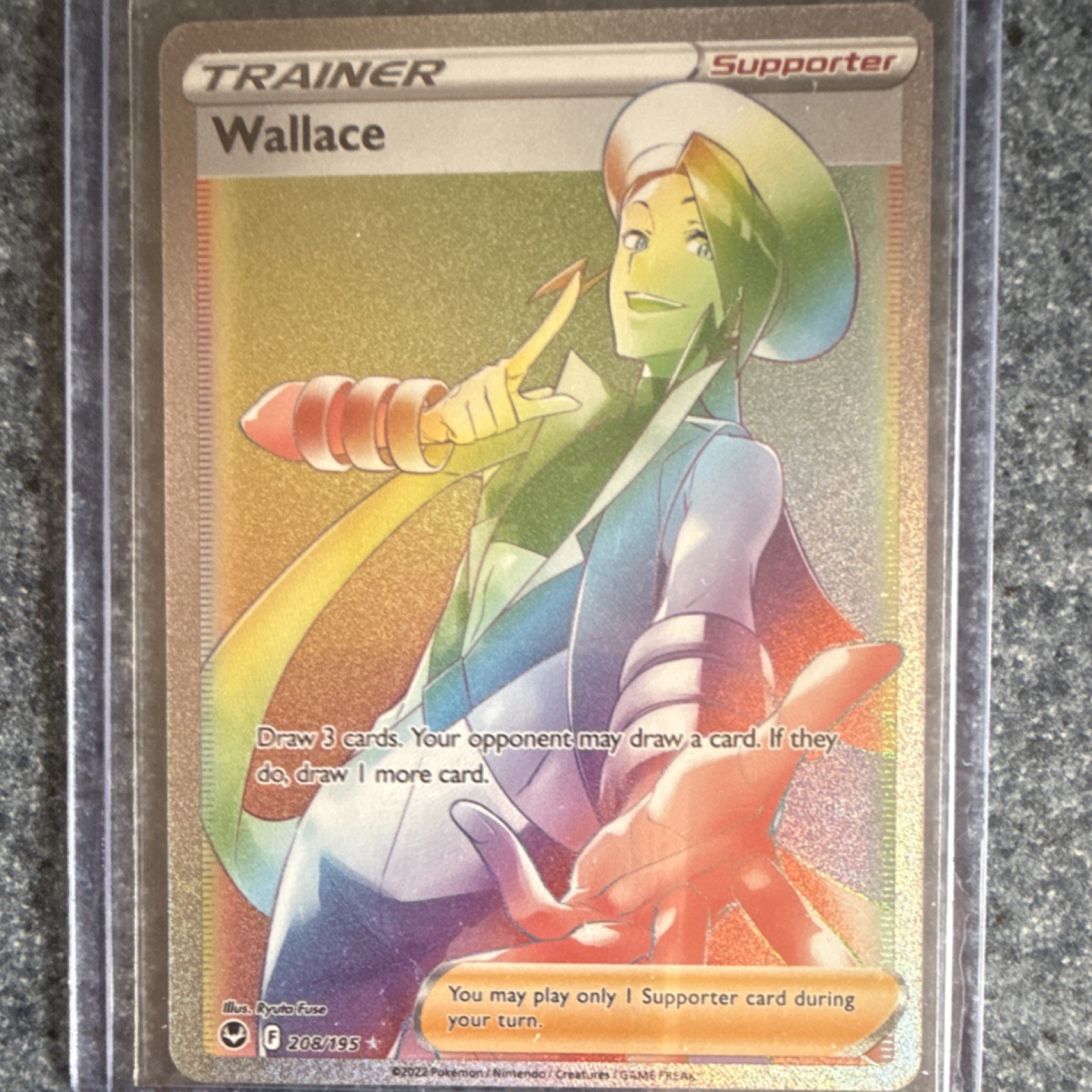 Pokémon TCG Wallace 208/195 Silver Tempest Secret Rare Holo Trainer 2022