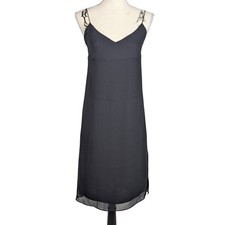 90s Style Aritzia Little Moon Spaghetti Strap Slip Dress Black XS