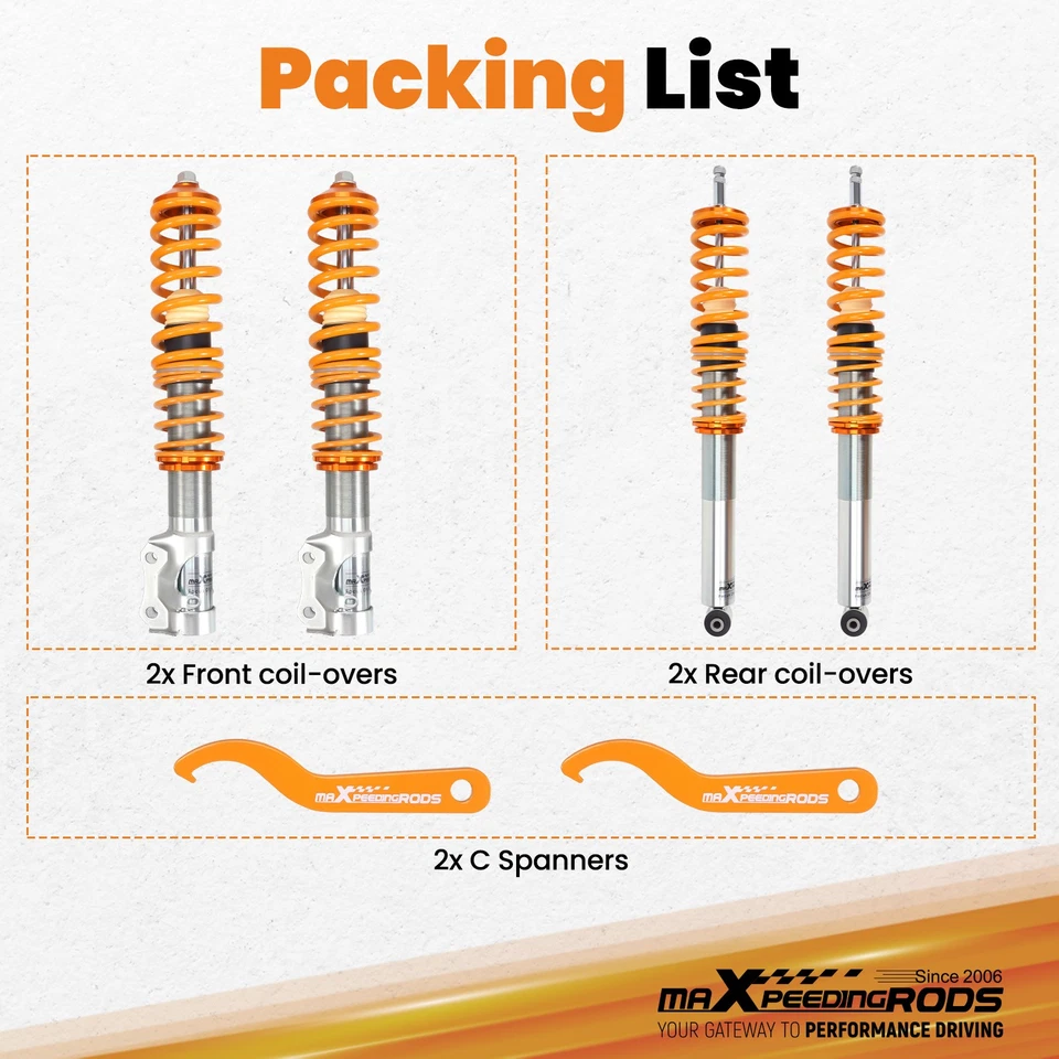 MaXpeedingrods Coilovers Suspension Kit For VW Golf GTi Jetta MK2 MK3 84-98 Foto 3 de 4