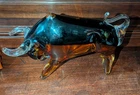 Murano Style Amber Glass Bull/Toro