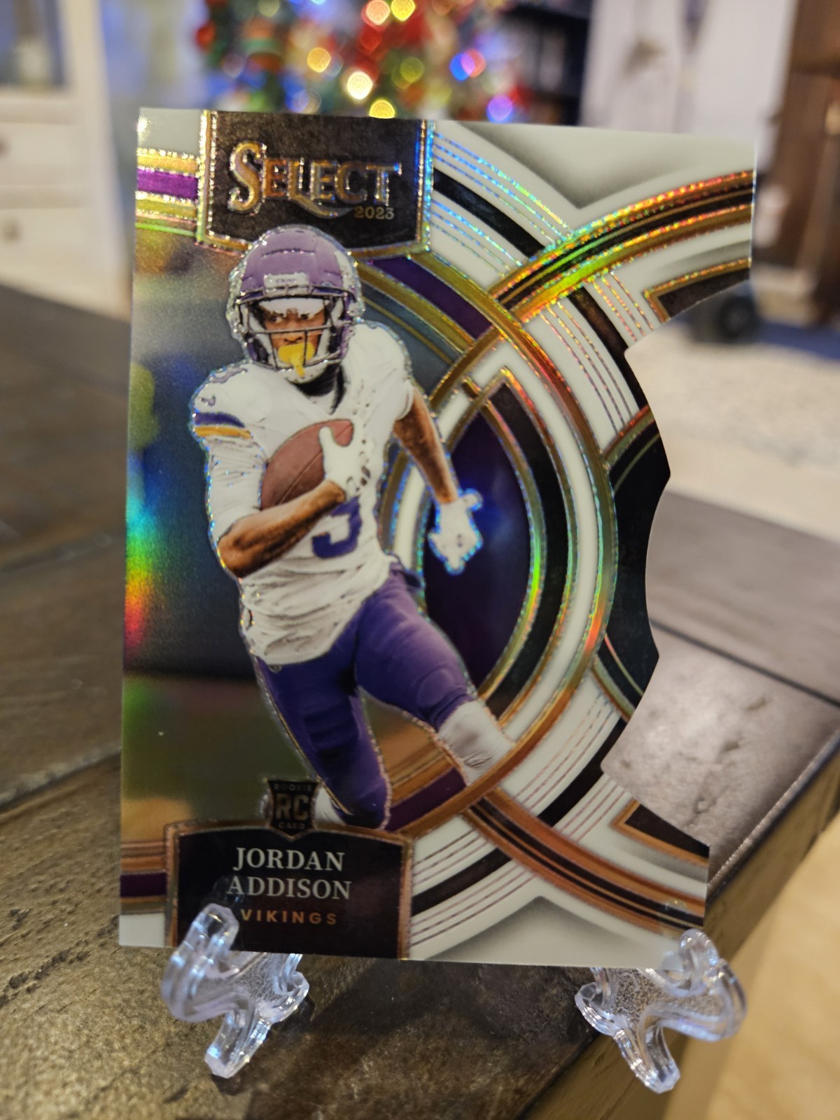 2023 Panini Select - Premier Level Jordan Addison #194 White Prizm Die-Cut /199
