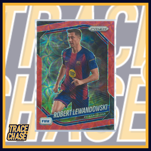 2025-26 Panini Prizm FIFA Soccer Robert Lewandowski Choice Red Prizm 31/88 #249
