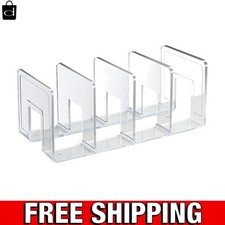 5 Section Desk File Holder/Rack/Sorter Mesh File Organizer File Folder Organizer