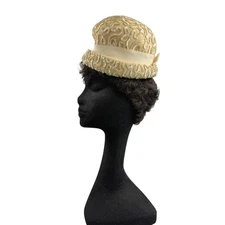 Charmette New York Embellished Pillbox Hat Vintage Formal Occasion Hat