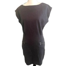 Michael Kors Jersey Knit Gray Zipper Dress Pencil, Cotton Blend Size 8