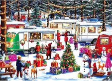 Christmas Puzzles for Adults 1000 Pieces, 27.5" X 19.7", Camping