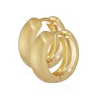Pair of 8K 333 Yellow gold Hoop Earrings 12.2 x 3.2mm Partmattiert Rund
