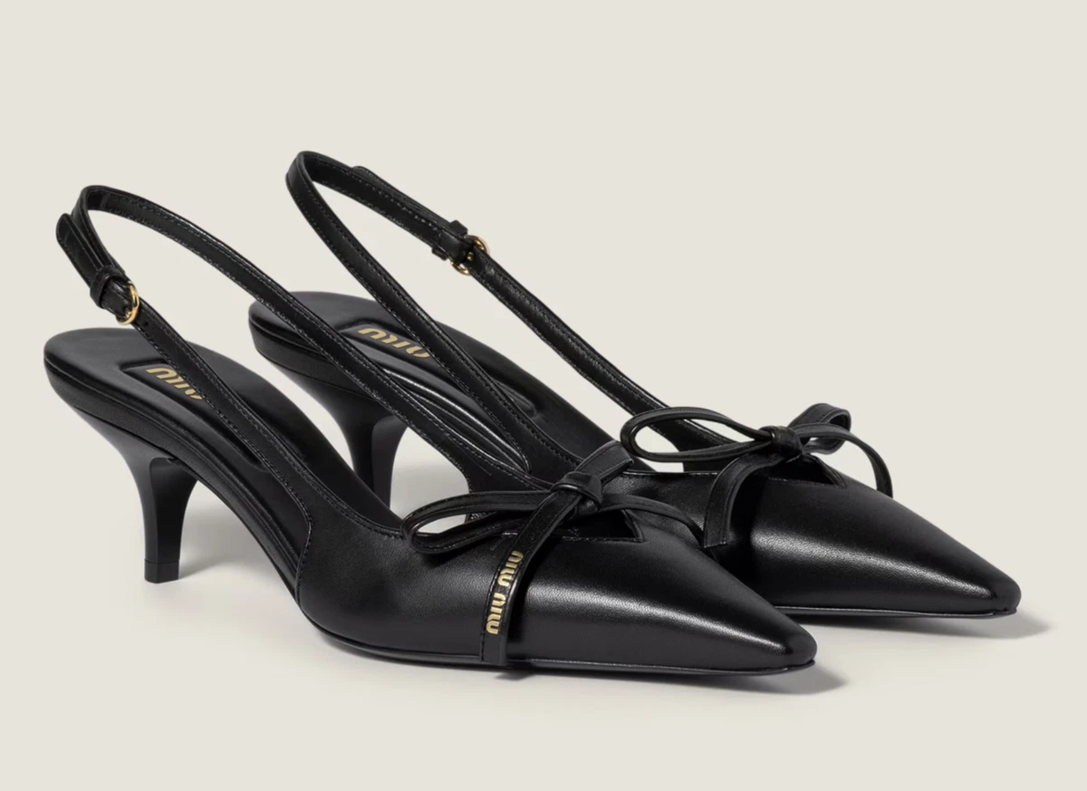 Miu Miu Mid (2-2.9 in) Heel Height Leather Upper Heels for Women