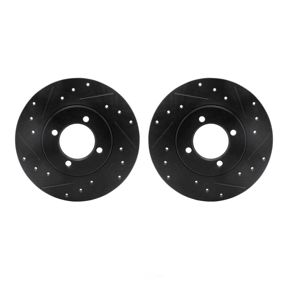 Juego de rotores de freno de disco - rotores - perforados y ranurados - negro para Toyota Corolla 1980 Foto 2 de 2