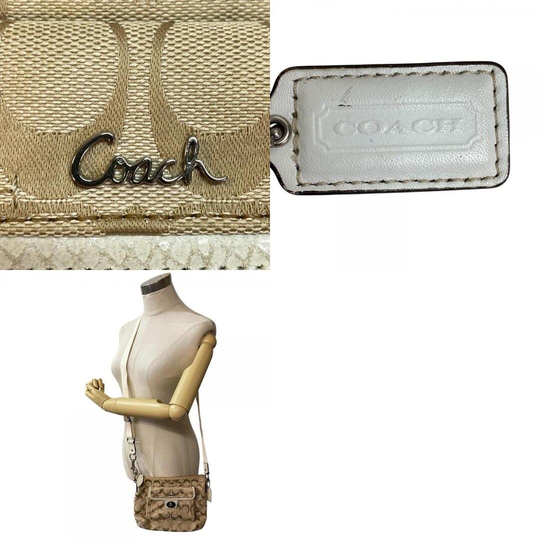 COACH Shoulder Bag Signature Python Pattern Beige… - image 10