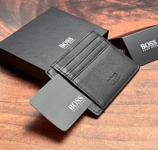 Hugo Boss 09 Slots Boss grained leather Card holder 