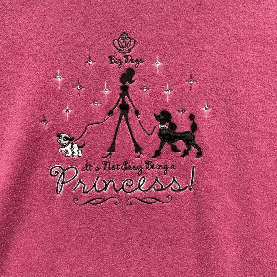Top Polar Dogs By Big Dogs Mujer Rosa Plus 4X Vellón Manga 3/4 Pull Over Foto 3 de 4