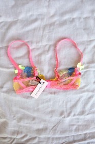 Agent Provocateur Pink Zuri Underwired Bra Size 30B Italian Tulle Sheer