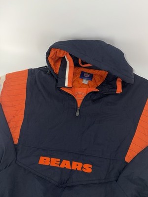 Reebok Chicago Bears NFL Pullover Jacket Windbreaker Hooded Navy