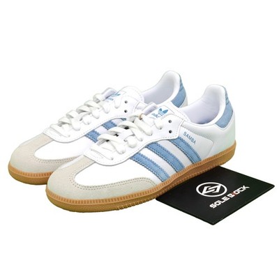 adidas originals SAMBA  White Alumina Ash Blue JS1391 Women's Size