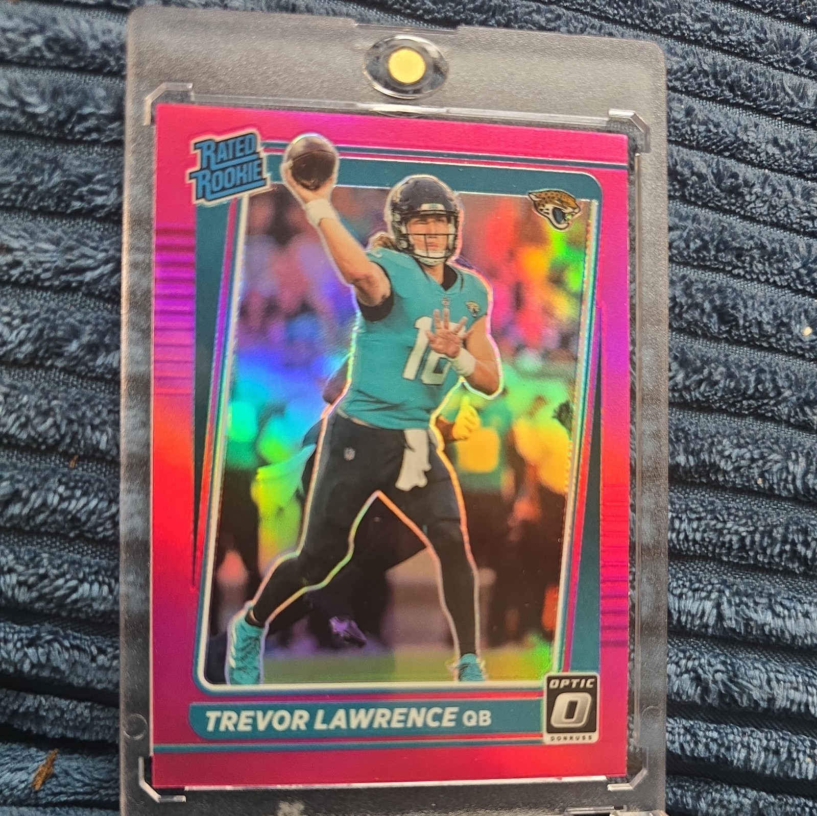 2021 Panini Donruss Optic Trevor Lawrence Rated Rookie Pink Prizm #201 Jaguars