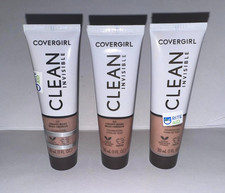 x3 150 CREAMY BEIGE Covergirl CLEAN INVISIBLE Foundation Tubes SEALED x3