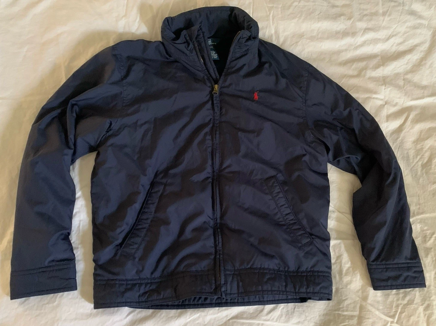 POLO Ralph Lauren Jacket Youth M 12-14 Harrington Style Windbreaker Hooded Blue