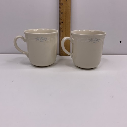 Set Of 2 Corning USA Coffee Mug Cup Morning Blue Pattern - Picture 2 of 4
