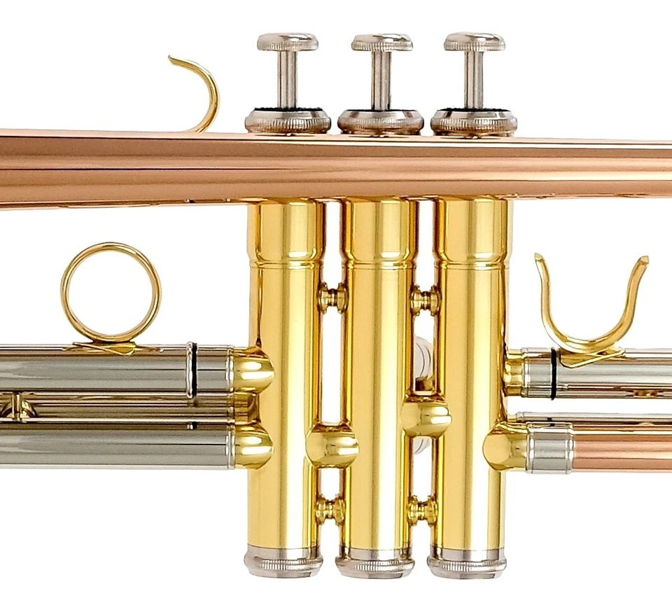 Wisemann DTR-400 玫瑰黄铜材料小号,Bb,带 ABS 保护壳和吹口。 — 第 2/4 张图片