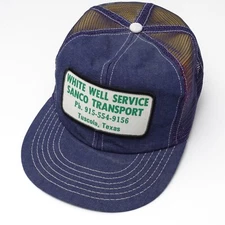 Vintage White Well Sanco Transport Tuscola TX Trucker Baseball Hat Cap Made USA