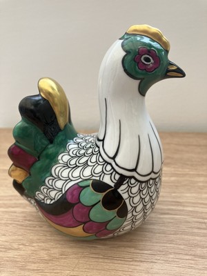 MANIFATTURA ARTISTICALE LE PORCELLANE ITALY 5'' HENNE HUHN FIGUR 