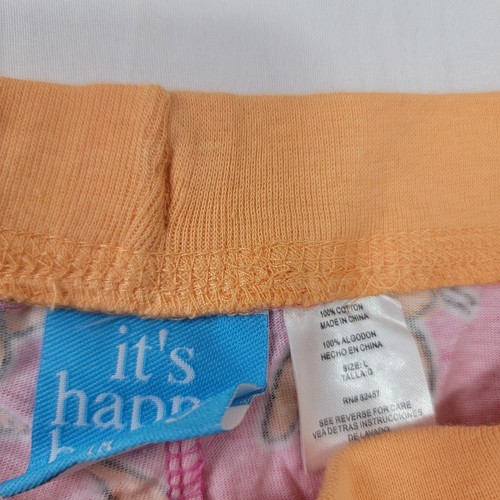 It's Happy Bunny Pink Orange Pajama Lounge Pants NEW NOS JUNIORS Women's LARGE - Picture 4 of 8