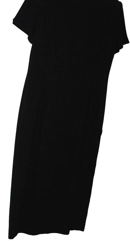 Maxi Vestido para Mujer Liz Claiborne Negro Forrado SSlv con Escote Ojo de Cerradura - Talla 14 Foto 2 de 4