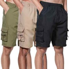 Men's Cargo Shorts Summer Oversized Pants Elastic Waist Large Size Outdoor Joggi