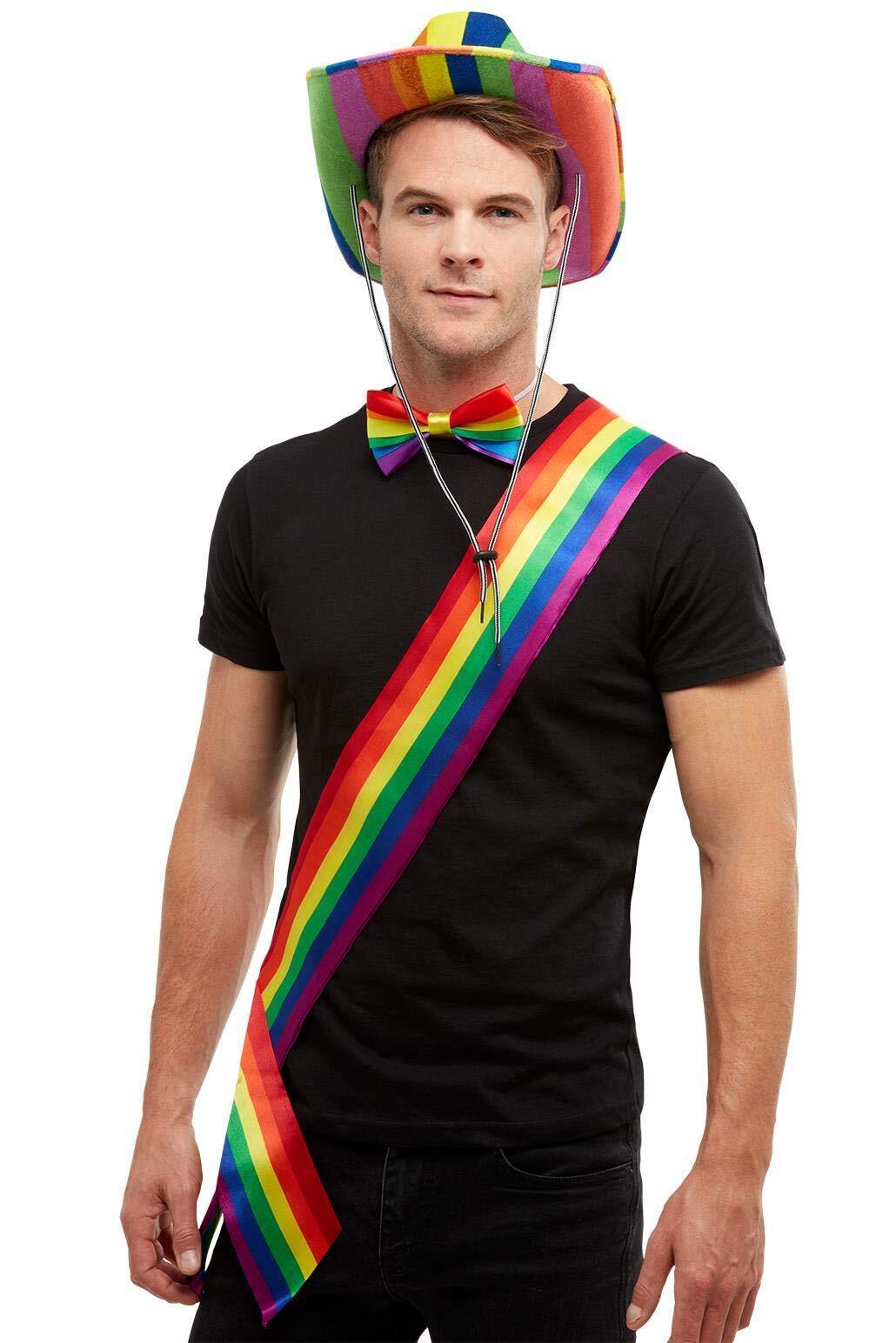 Smiffys Rainbow Sash, Multi-Coloured