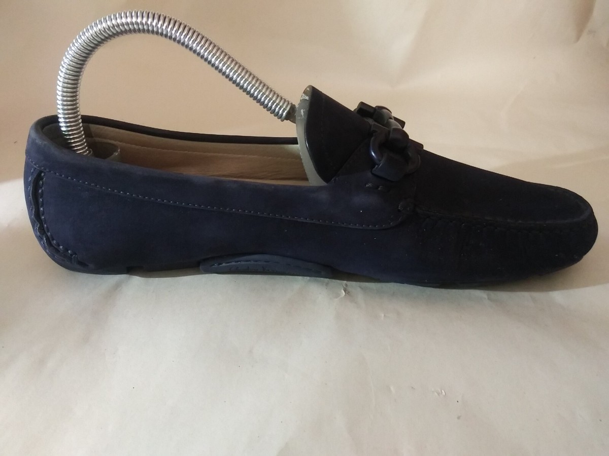 SALVATORE FERRAGAMO Guncini Moccasin Horse Beat Size 8 Blue  display picture 2