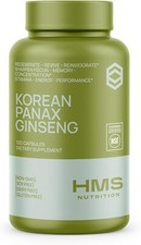 HMS Nutrition Korean Red Panax Ginseng NSF Certified - 120 Vegetarian Capsules