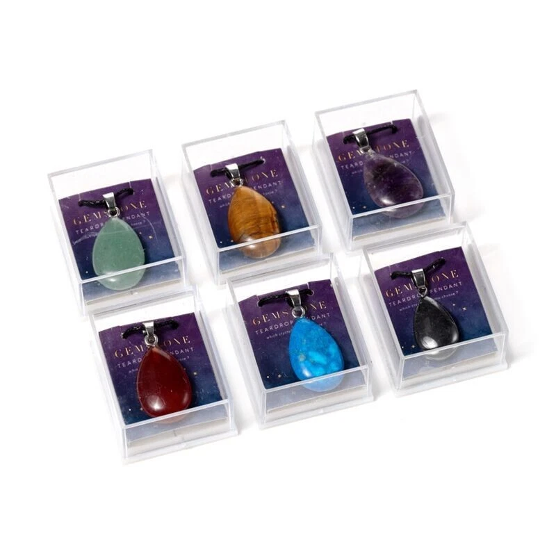 Heilender Edelstein-Anhänger - Türkis-blauer Howlith in Tränenform - Bild 3 von 4