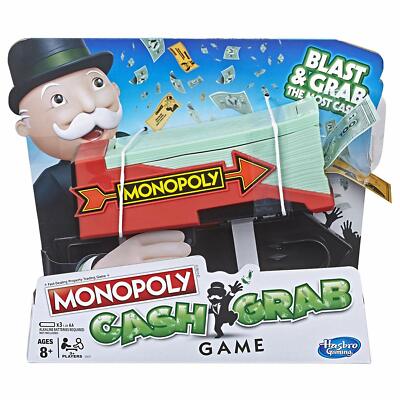 MONOPOLY CASH GRAB GAME NEW SEALED HASBRO 2017-Blast Cash With Money Shooter!