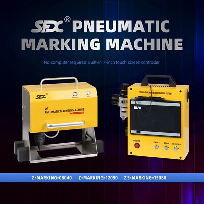 US Stock SFX Portable Pneumatic Marking Machine Auto Metal Marker 7 Inch Screen