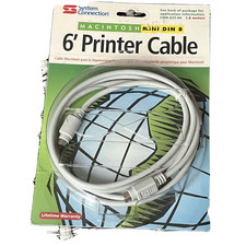 macintosh mini din 8 6" printer cable system connection vintage 1995 new sealed