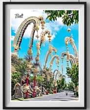 Bali Travel Poster, Indonesia Printable Wall Art and Asia Nature Tropical