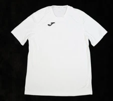Joma Mens Solid White Short Sleeve Round Neck Athletic Soccer Blank T-Shirt M