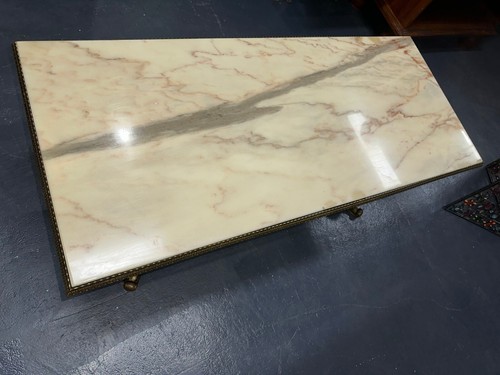 A Luxurious | Vintage | Neoclassical | ITALIAN Borghini Marble and Brass | TABLE - Picture 15 of 24