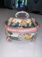 Portagioie vintage in porcellana di Capodimonte Made in Italy