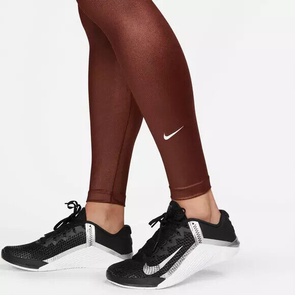 Nike One Women Bronze Eclipse Shine Mid Rise Leggings (DD5439-273)  S/M/L/XL/XXL