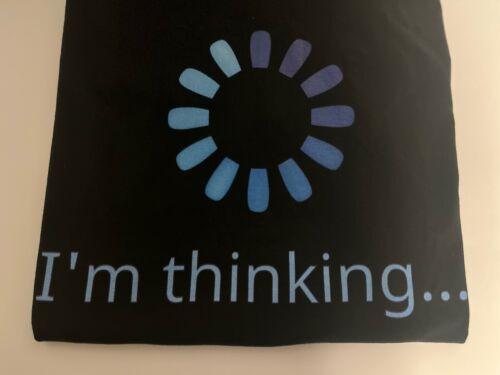 Port & Company Unisex Graphic Short Sleeve Sz XL Black T-Shirt "I'm Thinking"